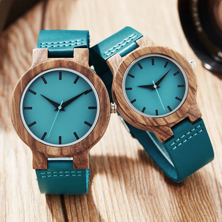 Креативные деревянные часы для мужчин и женщин деревянные часы парные наручные часы для влюбленных часы из натурального коричневого дерева Reloj мужские деревянные часы с циферблатом - Цвет: Couple 2pcs Watch