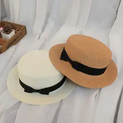 Летние шляпы от солнца Солнцезащитная соломенная шляпа женский козырек шоппинг пляж родитель-ребенок УФ Защита плоские верхние шапки