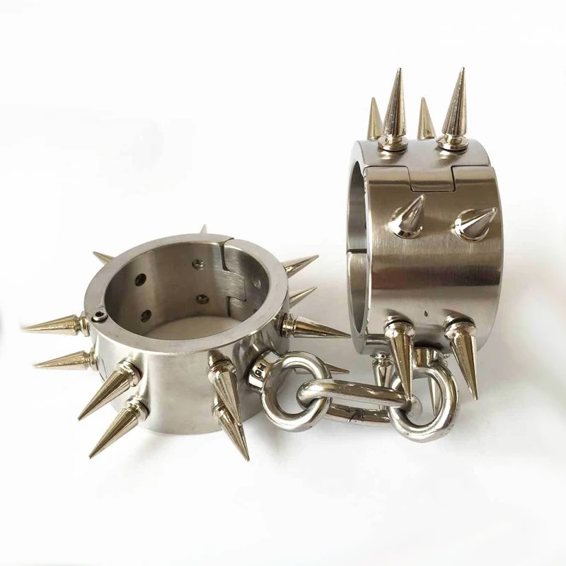 BDSM adult game new Punk stainless steel handcuffs for sex bondage fetish Double row rivets handcuffs slave sex toys for couple
BDSM adult game new Punk stainless steel handcuffs for sex bondage fetish Double row rivets handcuffs slave sex toys for couple