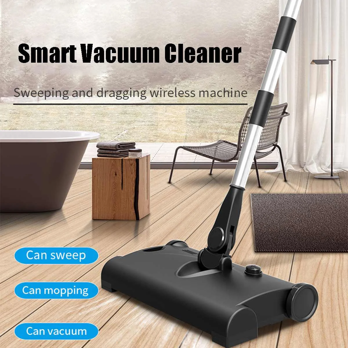 

Cordless Vacuum Cleaner Handheld Push Smart Portable Adjustable Vertical High Sweep Dust Collector Home Charging Sweeper