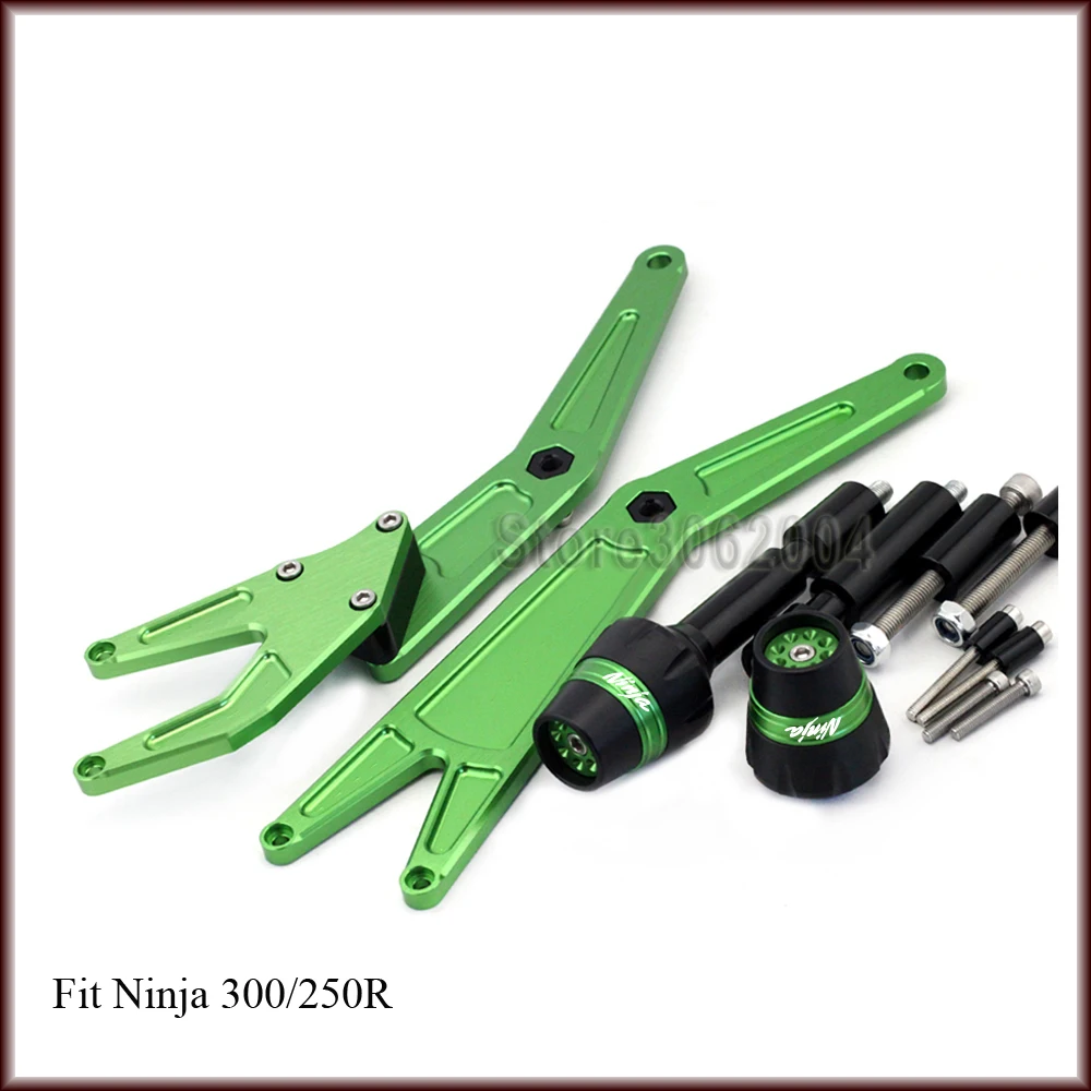 

Frame Slider Crash Protector Bobbins Falling Protection Motorcycle For KAWASAKI NINJA 300 2013-2017,NINJA 250R 2013-2015 Green