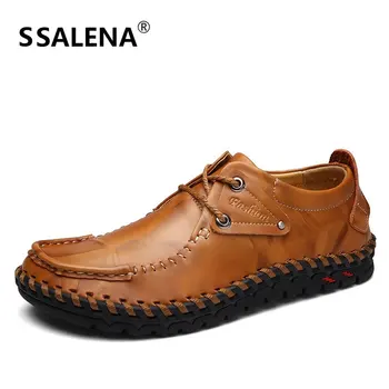

2020 Leather Casual Men Shoes Fashion Men Round Toe Comfortable Office Flats Men Luxury Wedding Dress Shoes B2863