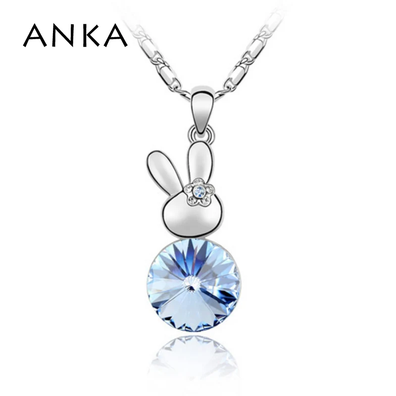 Ожерелье с подвеской в виде кролика из австрийского хрусталя родиевым покрытием