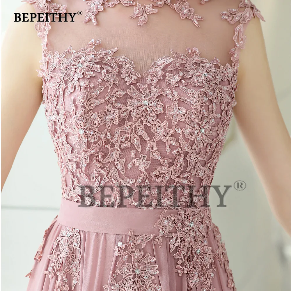 BEPEITHY розовые длинные вечерние платья Robe De Soiree винтажное выпускное платье с поясом vestido de festa вечерние платья