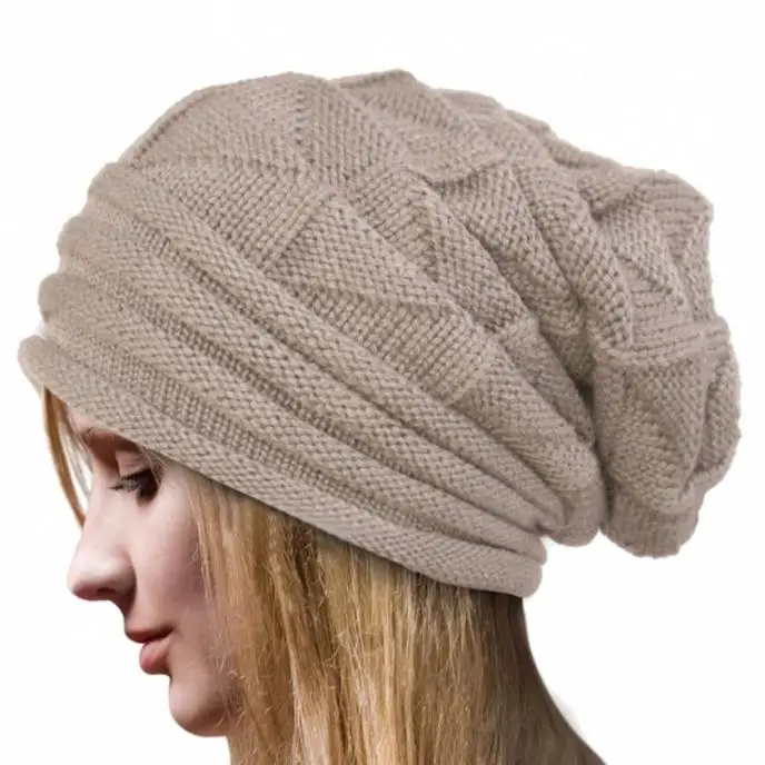 Feitong Women Winter Warm Hats Knit Turban Twist Hair Wrap Solid Casual Skullies& Beanies Hat Cap Knit Turban