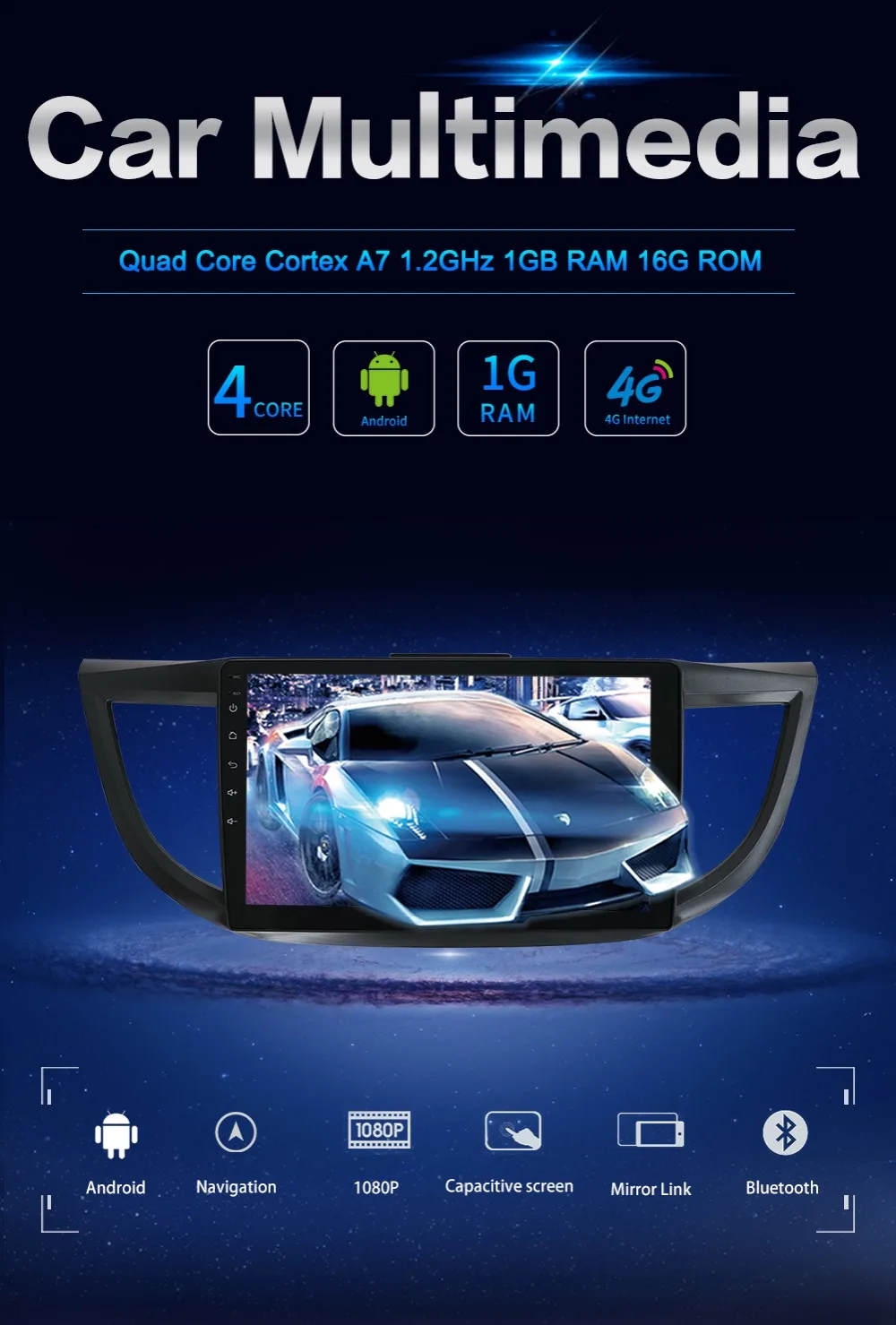 Cheap Bosion Android 8.1 Radio Multimedia Player Car DVD GPS Navigation For HONDA CRV 2012-2015 Autoradio WIFI with free camera 3