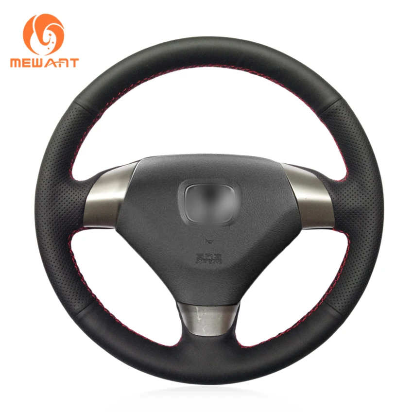 Beste MEWANT Zwart Kunstleer Auto Stuurhoes voor Honda Accord 7 Coupe 2003 2007 (3 Spaaks)