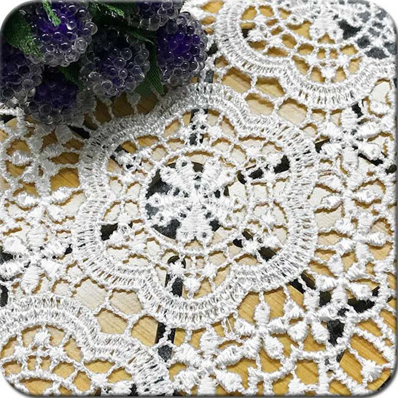 GXINUG 1 yard 11.5cm Water Soluble Flower Lace Edge Eyelash Trim Ribbon Dress Applique Embroidered DIY Sewing Craft