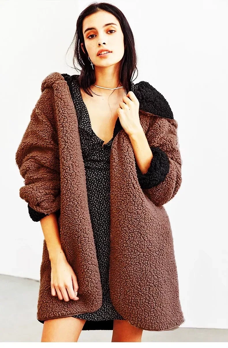 awesome Kaguster 2019 fashion jacket women lambswool winter warm thick coat coats casual loose office lady