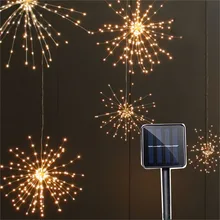 

150 Leds Starburst Fairy Twinkle Light Solar Firework Decor String Lights Christmas Wedding Garland