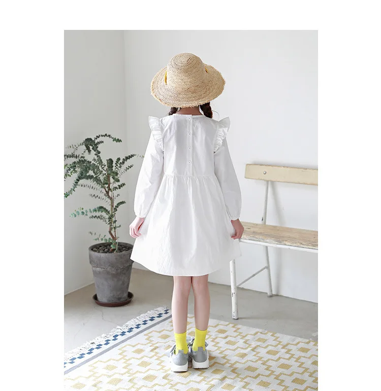 dot cotton teenage baby girl autumn dress with long sleeve 2018 children's ruffles dresses toddler girls clothing kids clothes (9)