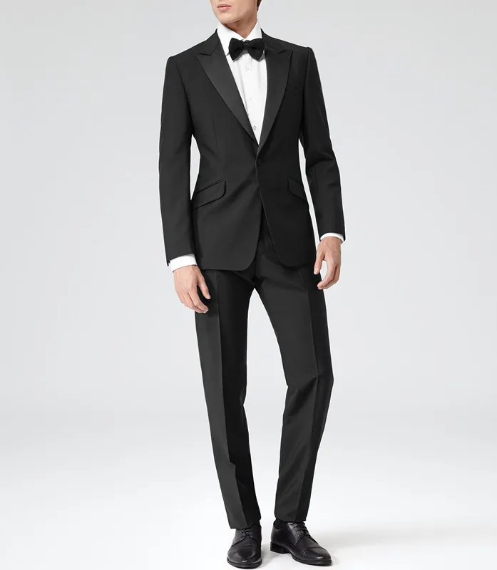 Custom Made Black Men Suits Wedding Casual Groom Tuxedos