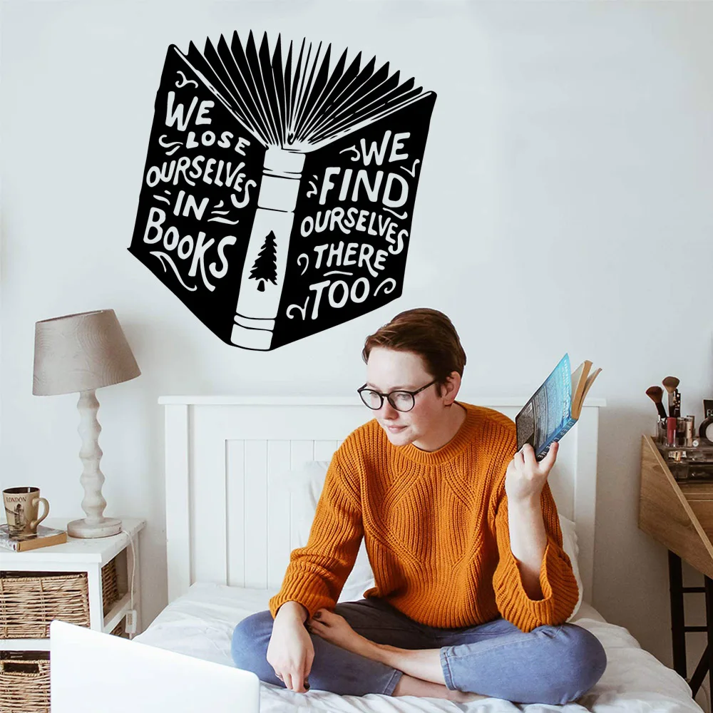 

Luxuriant book Removable Art Vinyl Wall Stickers For Home Decor Living Room Bedroom Removable Mural