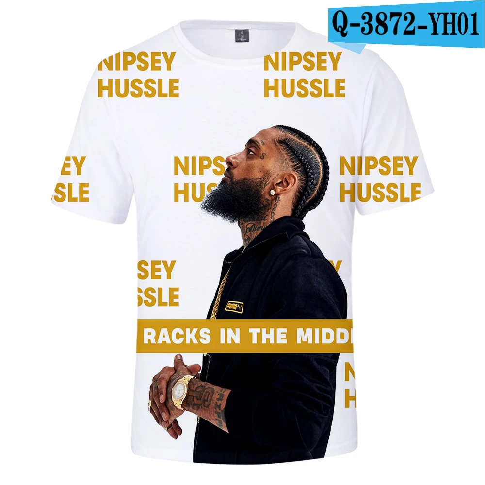 Короткая футболка с принтом Rapper nipsey hussle, Мужская/женская футболка в стиле Харадзюку, хип-хоп, футболка с коротким рукавом, крутая уличная одежда nipsey hussle - Цвет: 3D