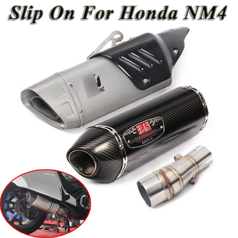 

Slip On For Honda NM4 Motorcycle Akrapovic Yoshimura Exhaust Escape Modifed Middle Contaction Link Pipe Laser Muffler DB Killer