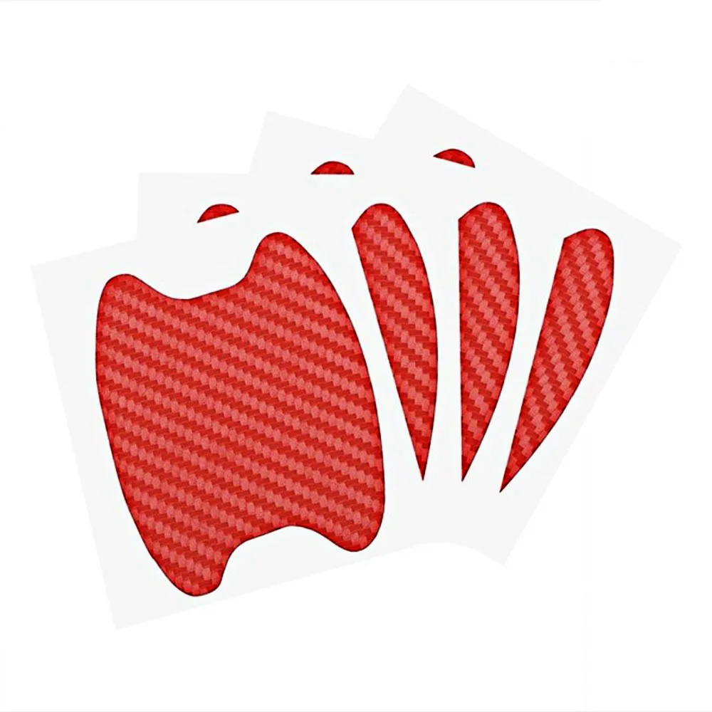 4Pcs Carbon Fiber Car Door Protective Film Bowl Stickers Protection Body Decoration Door Handle Stickers Decals Car Accessories (7)