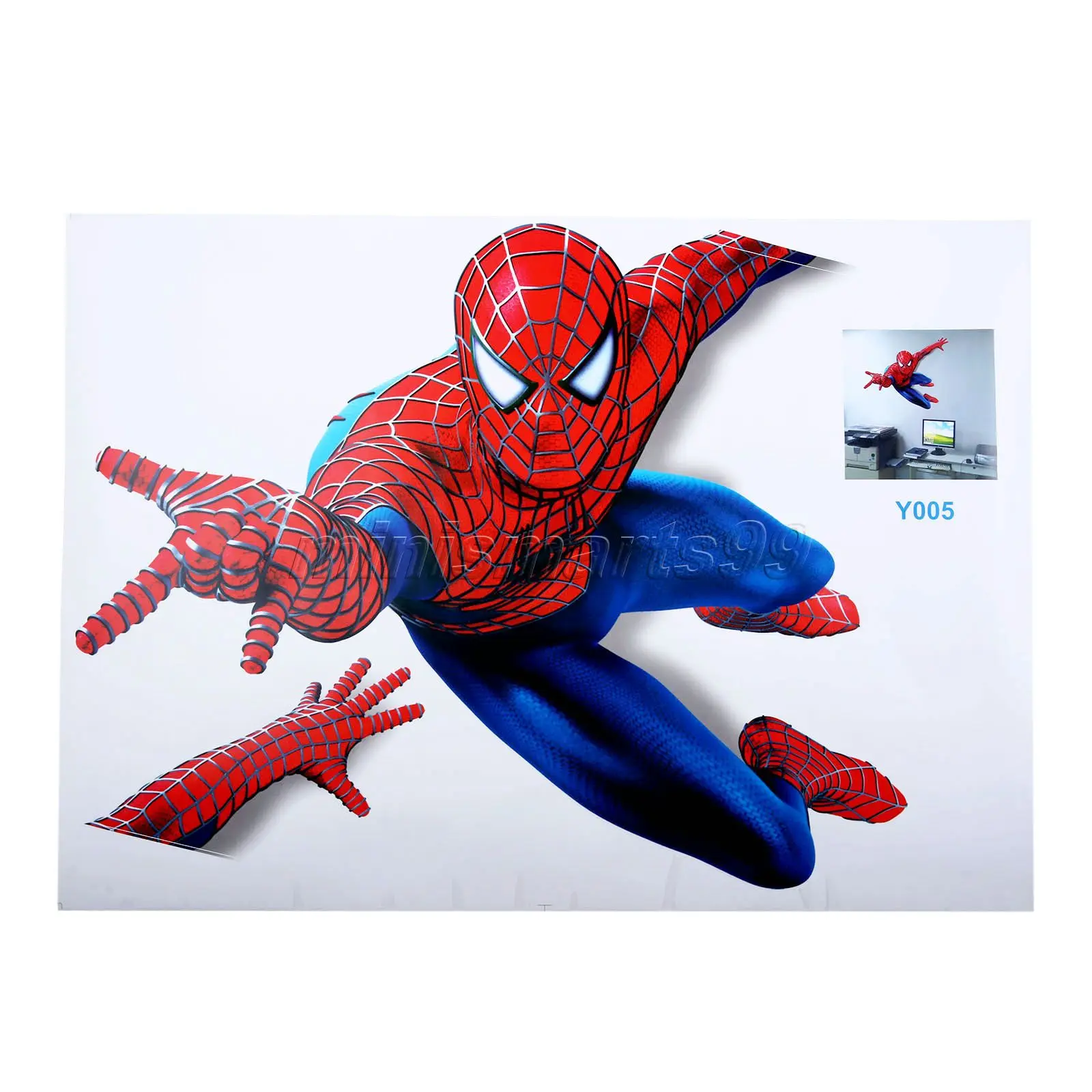 Cartoon Spider Man Wall Stickers Decals for Nursery and Kids Room Home