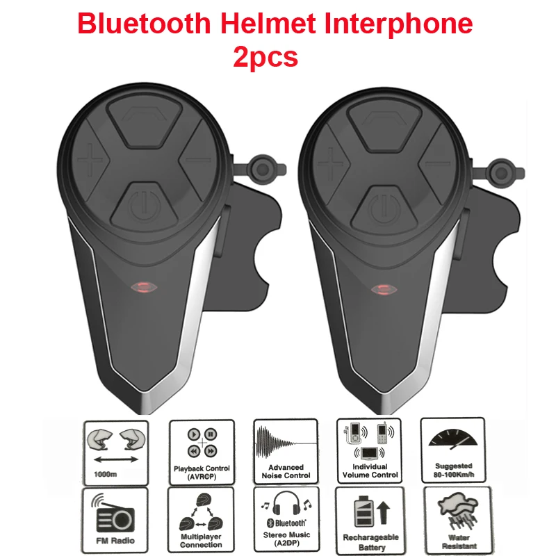  1000M BT-S3 casco intercomunicador auricular motocicleta Bluetooth interfono manos libres FM Radio 