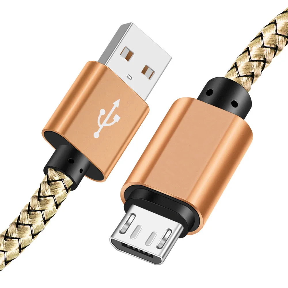 2.4A быстро микро кабели для зарядного устройства USB для samsung a10 huawei honor 8s Redmi 7 Android 8-контактный кабель для передачи данных для мобильного телефона iphone X XS - Цвет: Gold