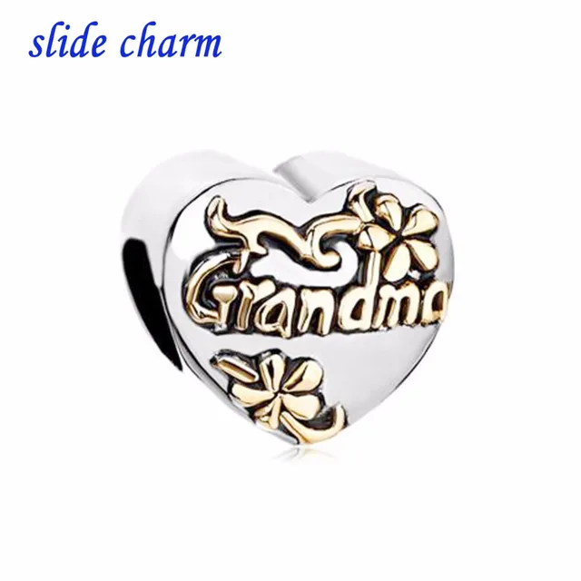 Slide Charm Free Shipping Mother S Day Heart Grandma Exquisite Slide Charm Free Shipping Mother S Day Heart Grandma Exquisite Beads Fit Pandora Bracelet