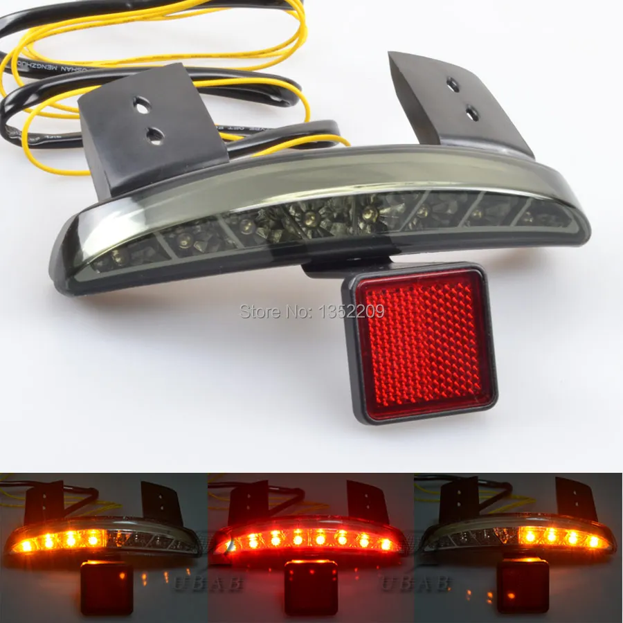 

Smoke Chopped Fender Edge LED Turn Signal+Tail Light Fits For 2004-2013 Harley Sportster 883 1200 New