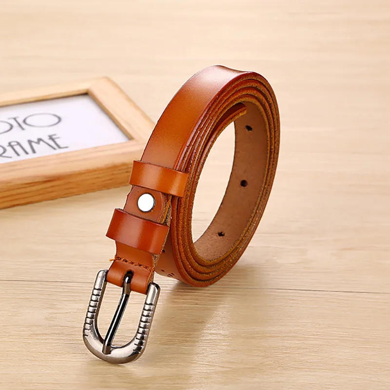 

Ladies'leather Decorative Needle Buckle Belt Women Cowhide Fine Belt