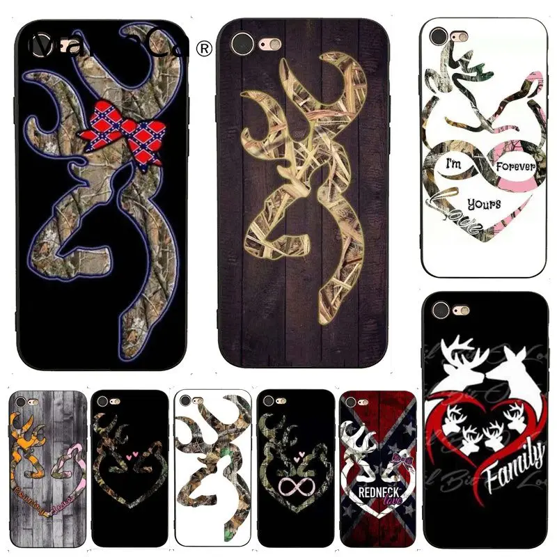 

MaiYaCa For iphone 7 Case Browning Hunting Deer Bling Popular Soft Case for iPhone 7 6 X Case 6S 6plus 7 7plus 8 8Plus X XS XR
