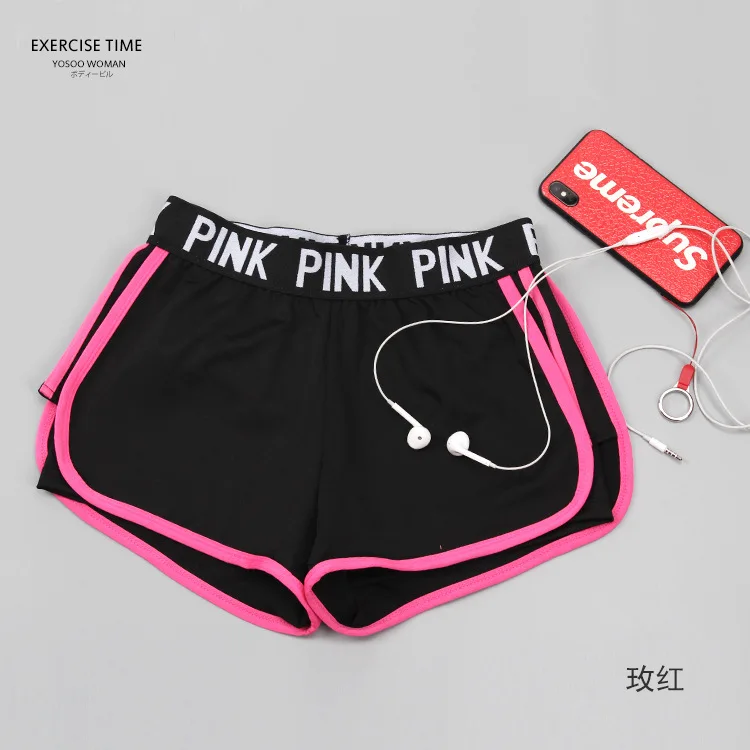 On Sale Print Letter Shorts Pink Women 