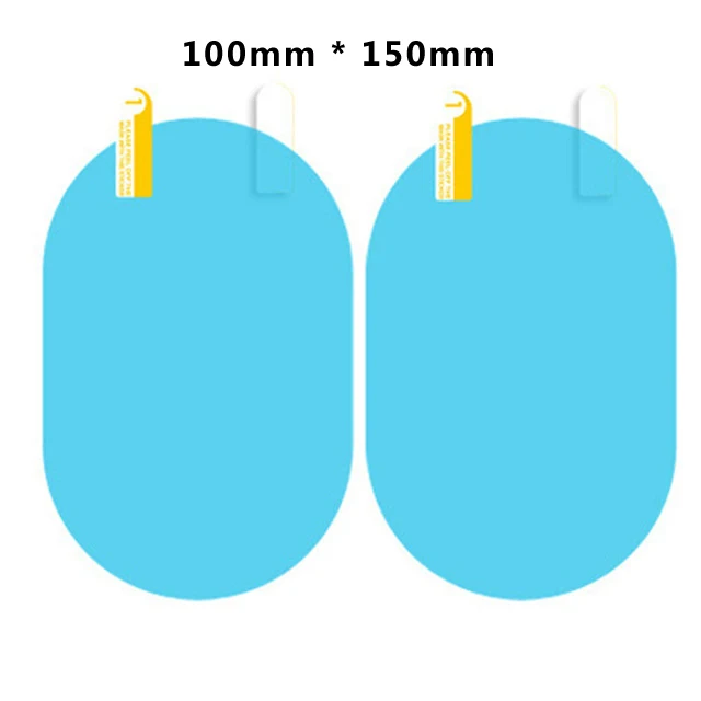 2 шт. Nano Автомобильная зеркальная защитная пленка заднего вида, противотуманная пленка на окно, прозрачная, непромокаемая, зеркало заднего вида, Защитная мягкая пленка, автомобильная наклейка - Название цвета: Ellipse 100x150mm