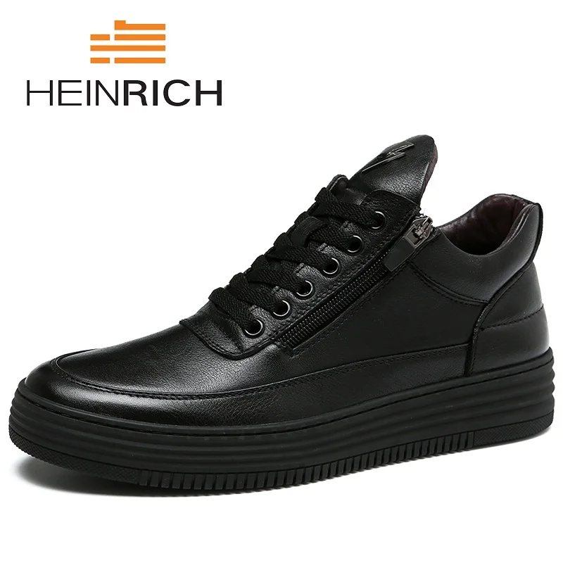

HEINRICH New Brand Autumn Winter Men Shoes Boots Men Casual Fashion Microfiber High-Cut Lace-Up Men Boots Calzado Hombre