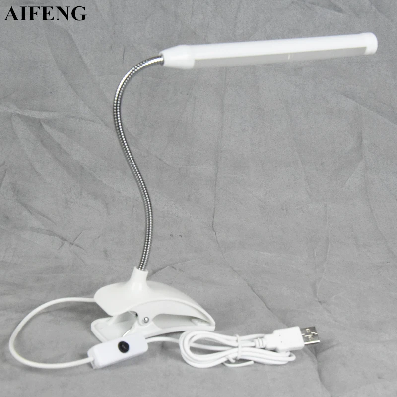  AIFENG 5V USB Led Desk Lamp With Clip Flexible Table Lamp 13Leds For Bedside Book Reading Study Off - 32856690167