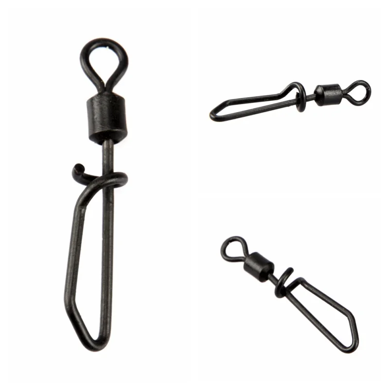 

Carp Fishing Accessories Swivel with Quick Change Snap Clips Fishing Connector Rolling Swivel Rig Accessories Terminal Tackle