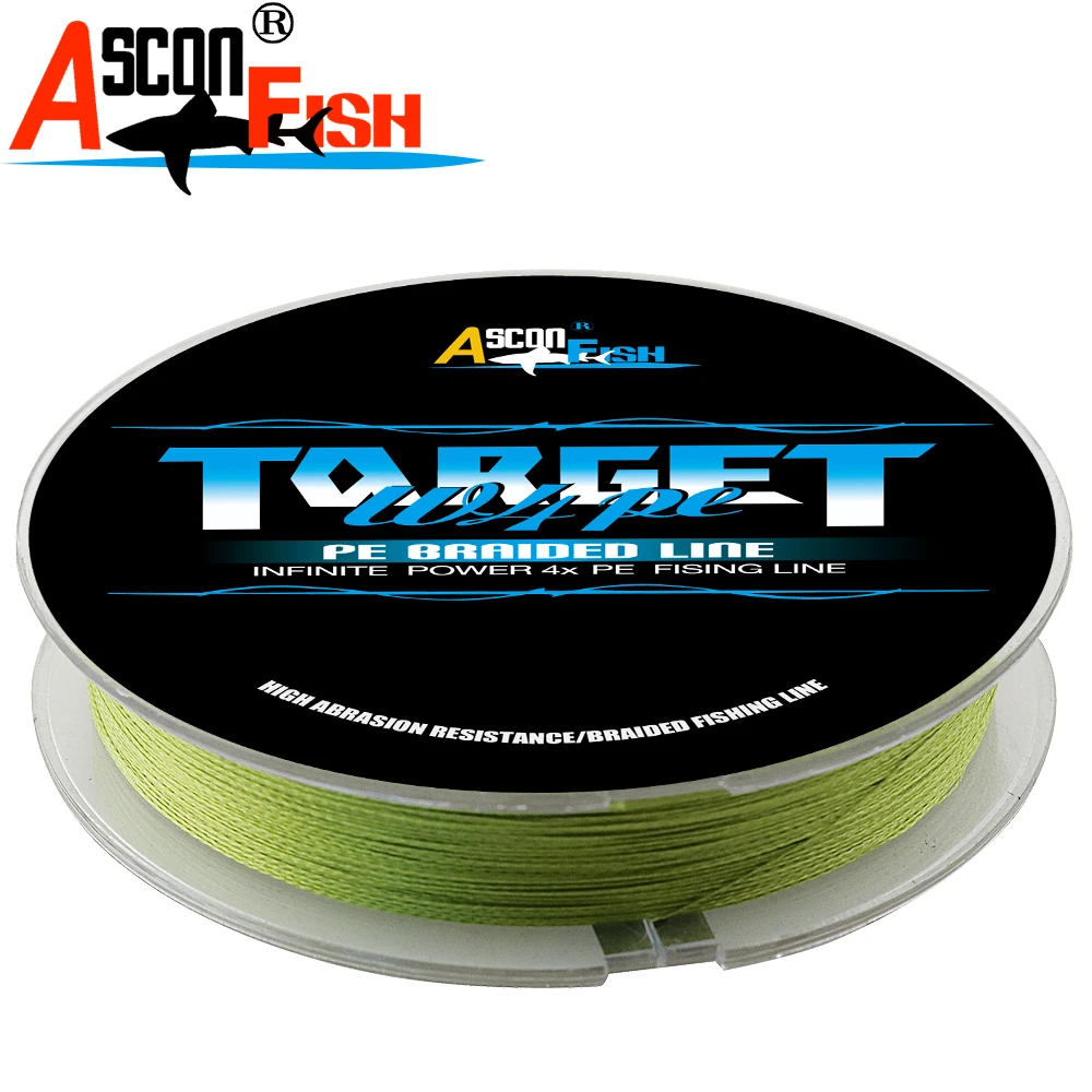 Ascon Fish 4 Strands Japan Ultra Strong Braided Fishing Line 100m for Cord Fishing Accessories 6-100LB Green 4 Wire Thread