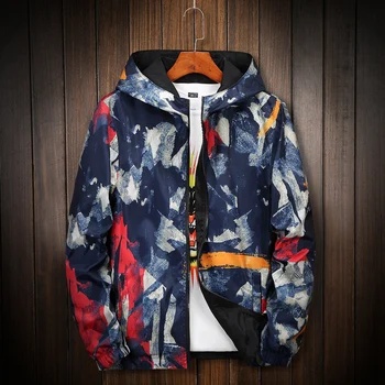 

KUYOMENS Camouflage Jacket Men Women Plus Size Camo Hooded Windbreaker Jackets Military Canvas Jacket Parka Fashion Streetwear