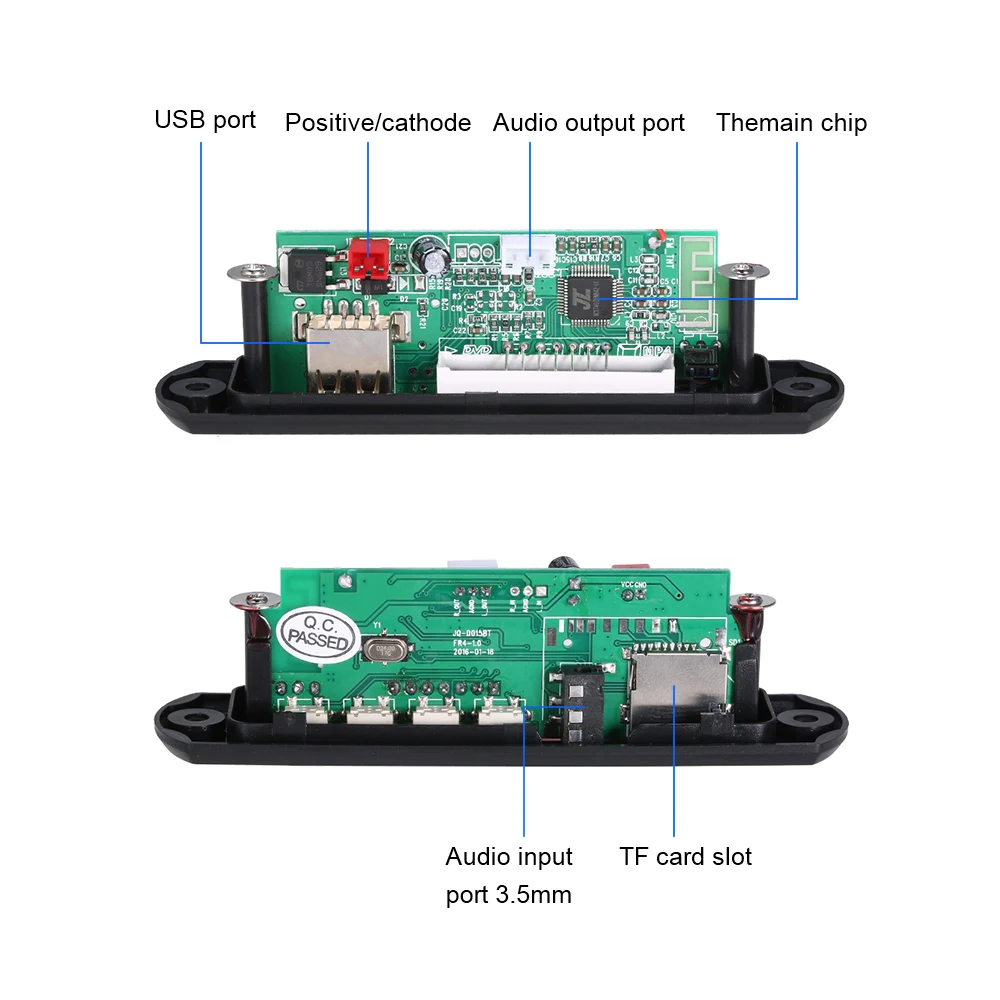 Беспроводной Bluetooth MP3 автомобильный аудио модуль fm-радио WMA декодер доска с Aux в USB порт TF слот для карт дистанционного управления