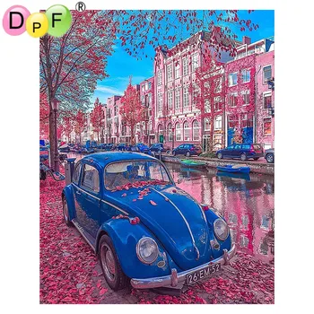 

DPF 5D DIY Diamond Painting "Beetle car" diamond Embroidery Rhinestone Mosaic home decor pasted Painting
