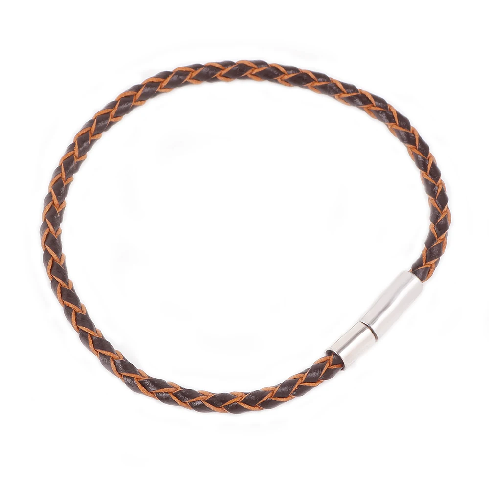 

Couqcy Original Fashion Stainless Steel Bracelet Men Genuine Simple Style Ladies Black Color Leather For Women Bracelet