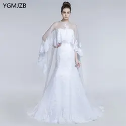 Vestido De Noiva длинные Свадебные платья Русалочки 2018 Белый без бретелек из бисера Кружево свадебное платье невесты платье свадебное платье