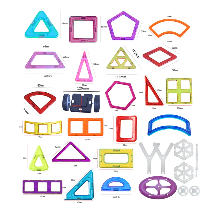 

1 PCS Kids Toys Enlighten Bricks Educational Safety Magnetic Designer Toy Square Triangle Hexagonal 3D DIY Building Blocks