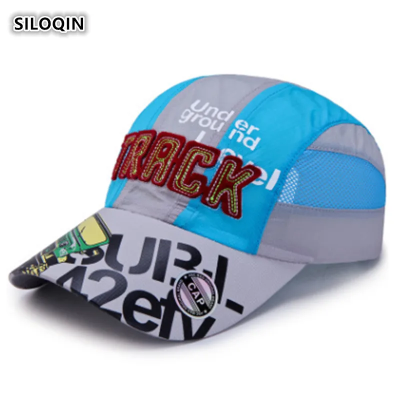 

SILOQIN Summer New Style Big Boy Quick-drying Baseball Caps Summer Camp Trendy Wild Letter Mesh Breathable Visor Snapback Cap