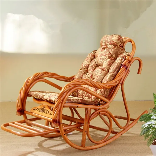 Роскошное кресло-качалка с подушками ротанга плетеная мебель крытый гостиная планер кресло современный ротанг Легкий стул