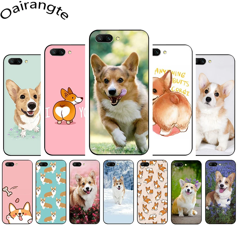 

cute dog Corgi soft silicone phone case for Huawei Honor 6A 7A Pro 7C 7X 8C 8X 8 9 10 Lite