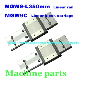 

9mm CNC 1pc miniature linear guide rail MGW9 350mm long +1pc MGW9C flanged widen block carriages made in China mainland