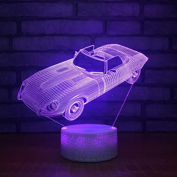 

New Sports Car Night Light Usb Touch Switch 3d Lamp Creative Electronic Gift 3d Light Fixtures Luminaria De Mesa Kids Lamp