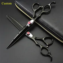 Encargo profesional de Japón zurdo 7 laser alambre tijeras dentadas corte Barbero adelgazamiento tijeras de peluquería