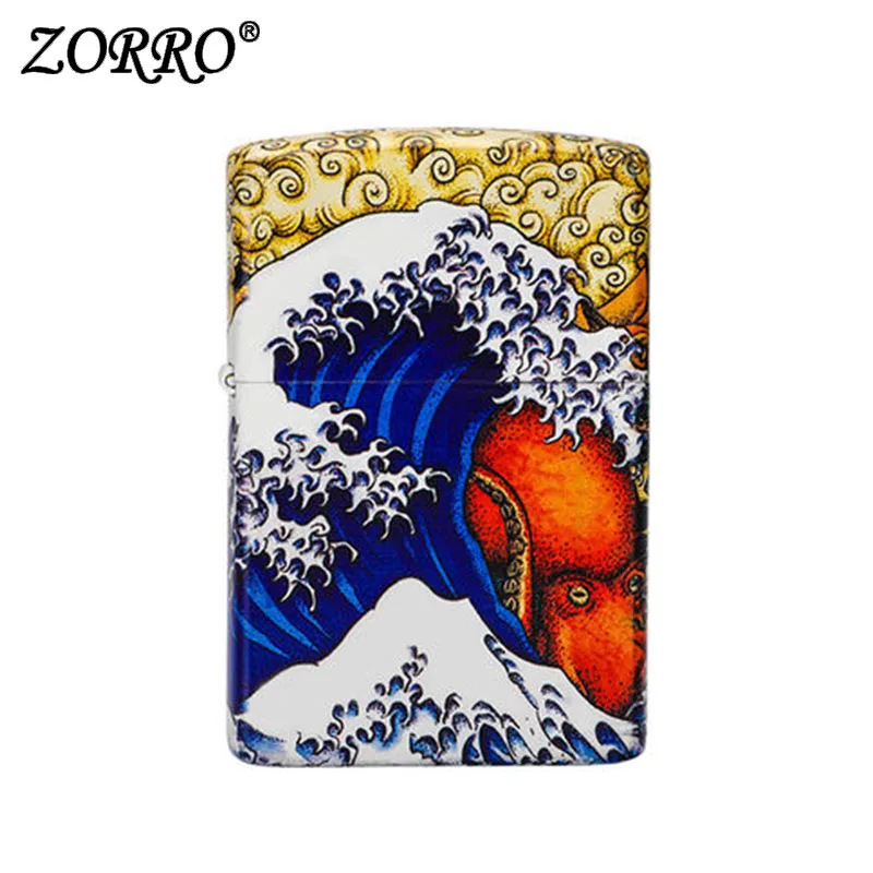 

Cliper Lighter Ciger Cigarette Oil Windproof Refillable Lighter Gasoline Retro Men Gadgets Lighters ZORRO high quality