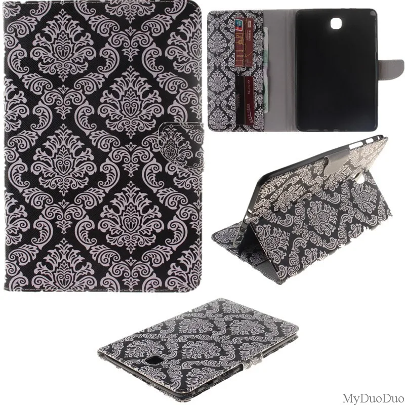 Flower PU Leather Wallet Case For Samsung Galaxy Tab A 8.0 inch T350 T351 T355 P350 SM-T355 Case Girl Boy Stand FlipTablet Cover (32)