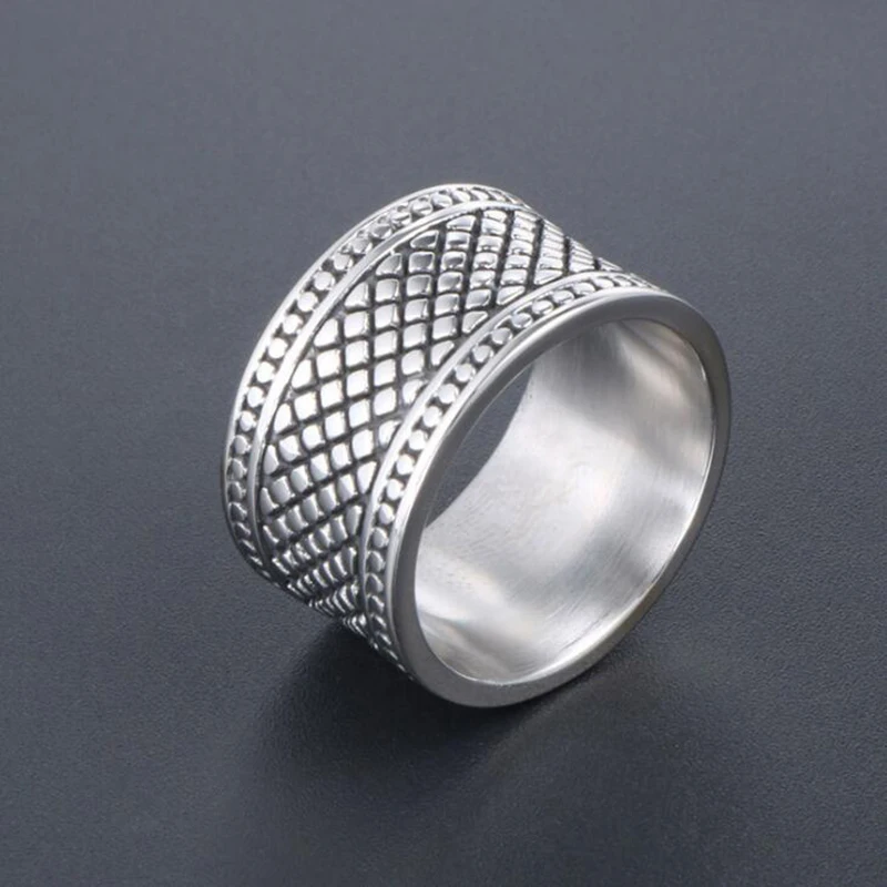 12MM Wide Ring Men Solid Stainless Steel Punk Rocker Boys Mens Rings ...