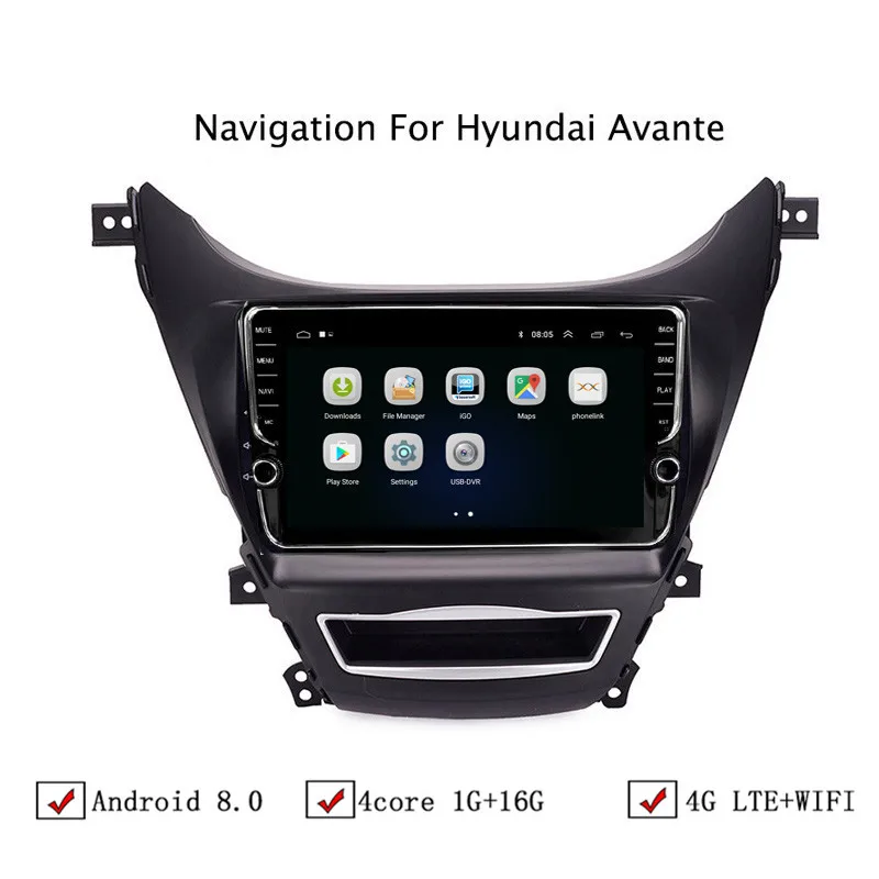 9 &quotAndroid 8 1 автомобильный gps навигатор для hyundai Elantra/Avante 2012 2014 Автомагнитола стерео