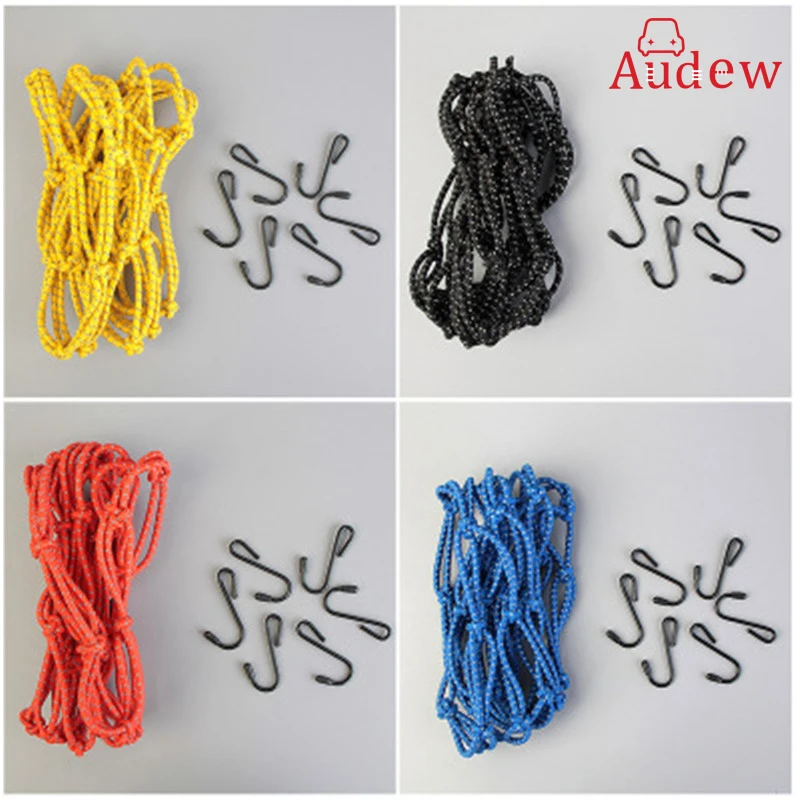 

80X80CM Helmet Net Fuel Tank Net Motorcycle Luggage Net Elastic Reflective Helmet Mesh Adjustable 6 Hooks Luggage Cargo